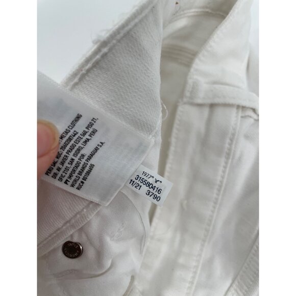 American Eagle Womens Size 2 Mom Straight Jeans Stretch Distressed White Casual - Picture 3 of 11